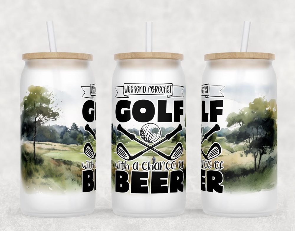 Weekend Forecase Golf Glass Can