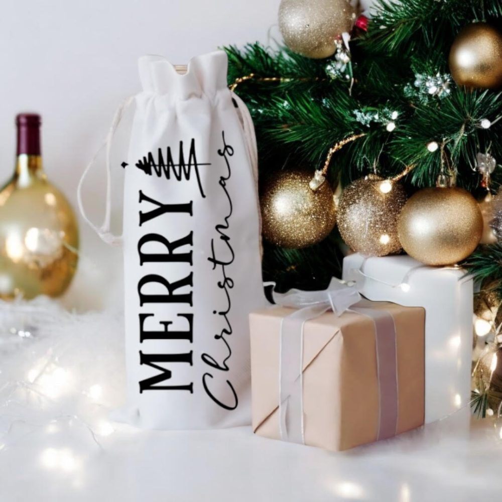 Merry Christmas Wine Bag