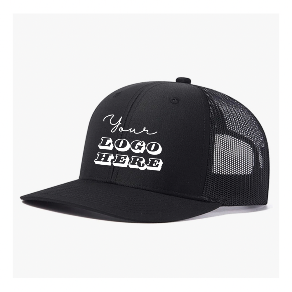 YOUR DESIGN HERE- RETRO TRUCKER HAT BLACK